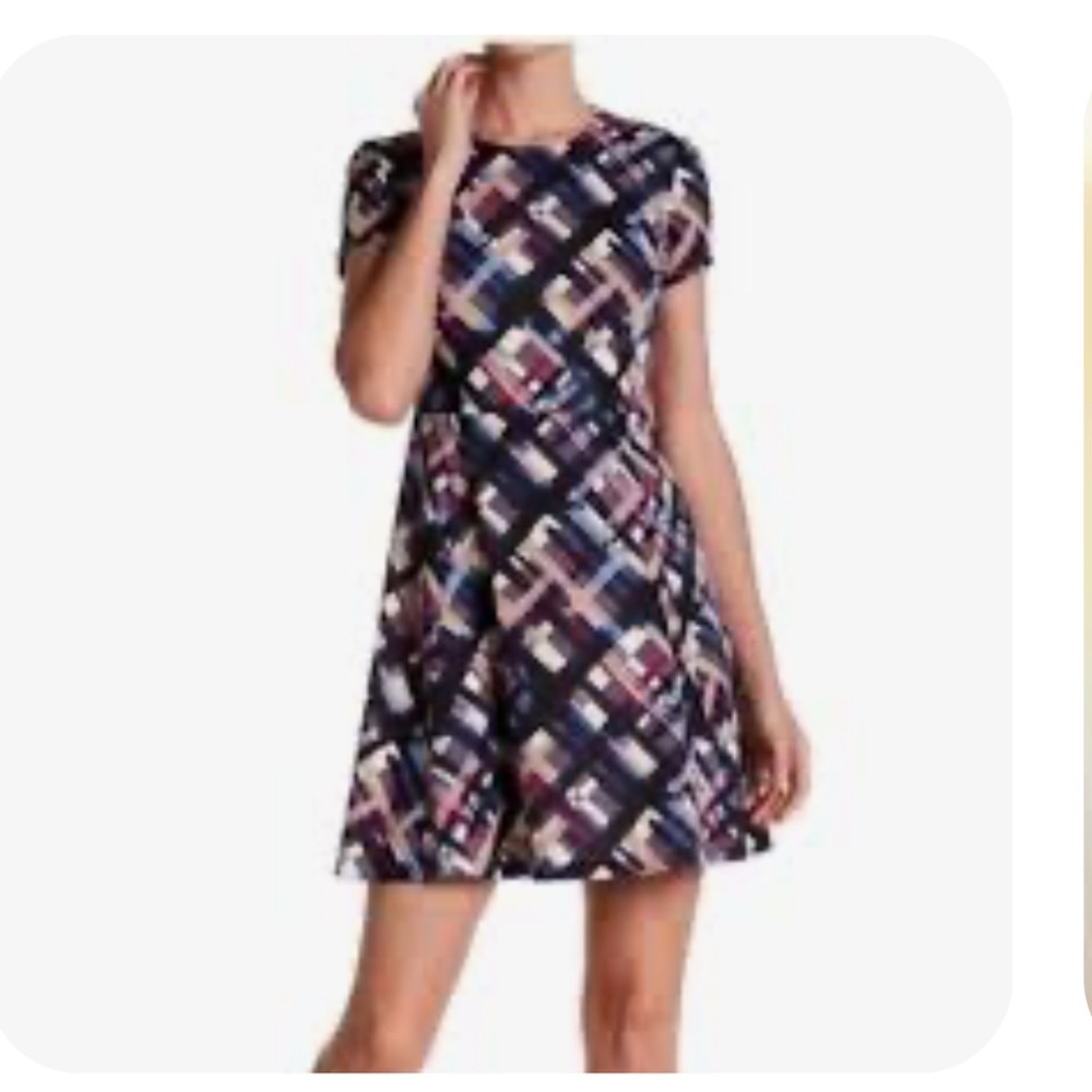 Eliza J Geometric Multi Print Dress Size 6 New NWT